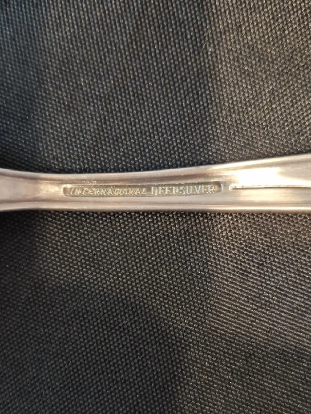 International Deep Silver Serving Spoon and Fork Anniversary Rose Pattern